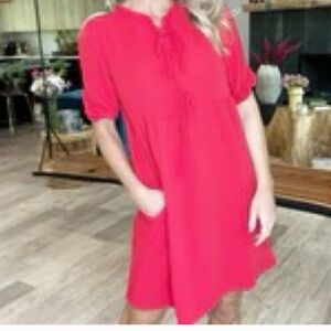 B.E. Humble Red Tie Front Dress